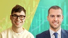 Daniel Dietrich, Bachelorstudent für Volkswirtschaftslehre an der Freien Universität Berlin; Julius Schumann hat Volkswirtschaftslehre studiert und ist Trainee bei der Hessischen Landebank (HELABA) in Frankfurt im Bereich Capital Markets and Treasury. | Bild: BR/ abobe stock / Anjali /Max Hirschfeld