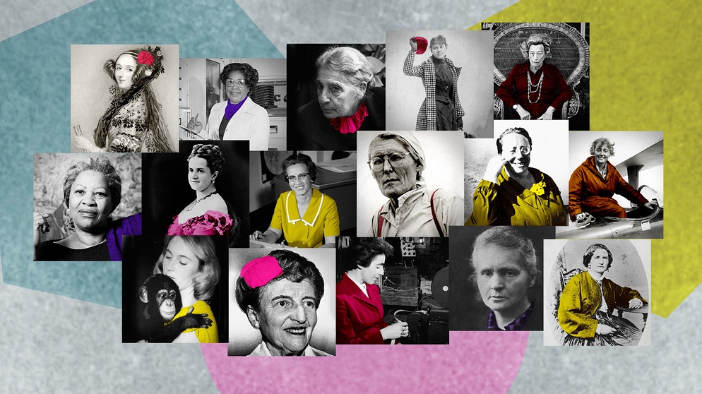 Frauen schrieben und schreiben Geschichte. Wir stellen Ihnen besondere Frauen im Porträt vor, die Spuren in der Geschichte hinterlassen haben - weil sie so begabte wie mutige Erfinderinnen, Wissenschaftlerinnen, Pionierinnen oder Abenteurerinnen waren. Auf alle Fälle besonders! | Bild: pa/Mary Evans Picture Library, pa/dpa/NASA, pa/dpa, pa/United Archives, Süddeutsche Zeitung Photo, pa/Everett Collection, pa/ZUMAPRESS.com, Archiv of the Association, Interfoto, pa/akg-images, pa/AP, Stephanie Shirley, Bayerische Staatsbibliothek; Montage: BR